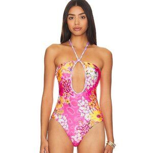 Agua Bendita NWT x REVOLVE Jamie One Piece Swimsuit in Haze Fuchsia size Small